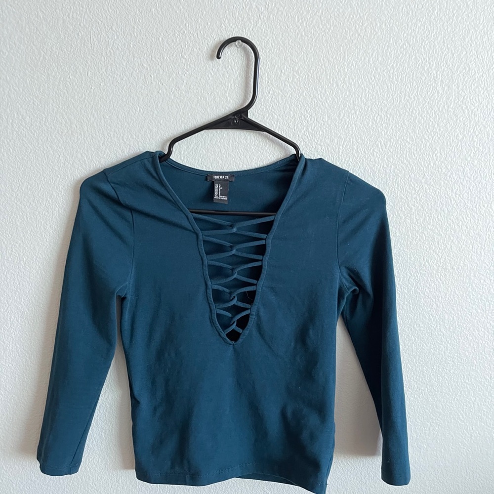 Teal Crop top